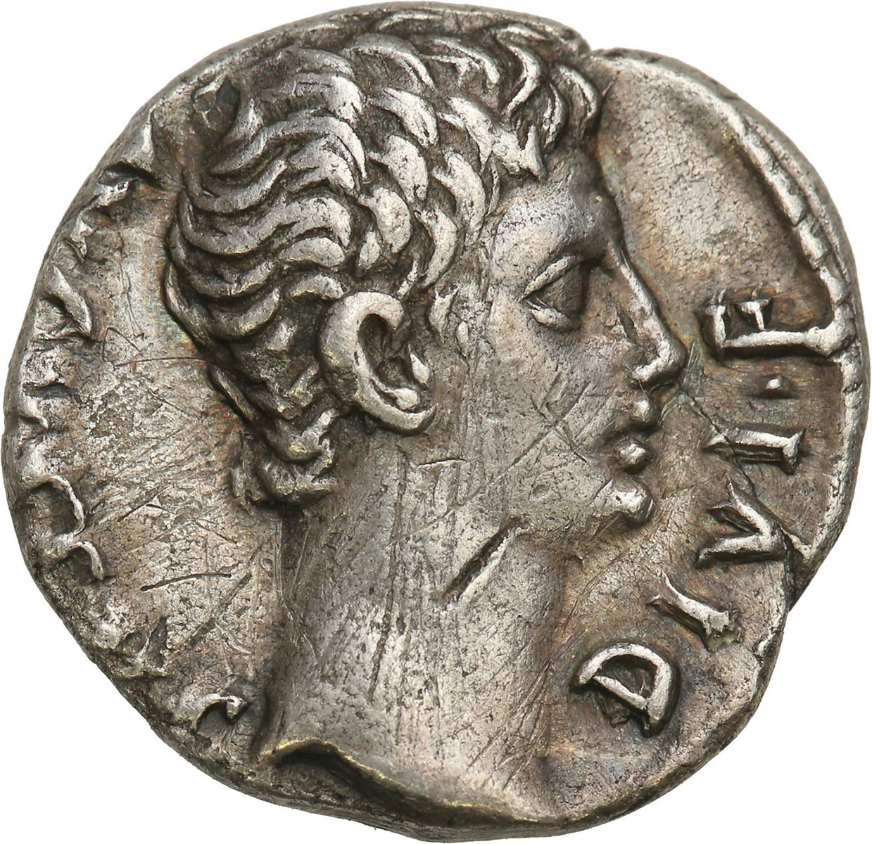 Cesarstwo Rzymskie, Oktawian August 27 p. n. e. - 14 n. e. Denar, Lugdunum